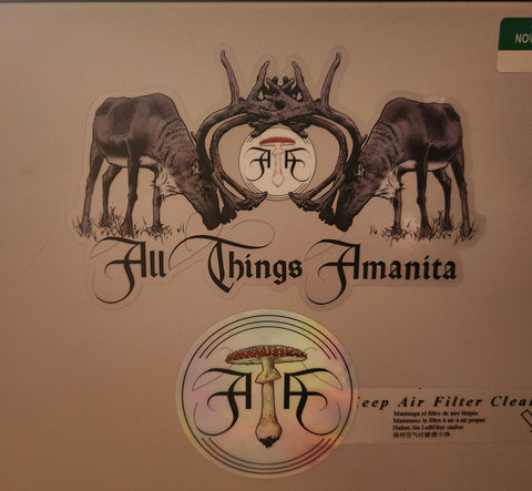 ATA logo sticker w/ reindeer Die cut Transparent background